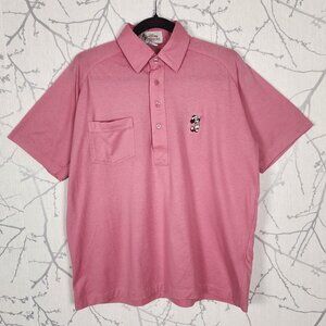 Disney Fashions Vintage Pink Mickey Mouse Cotton Blend Polo Shirt